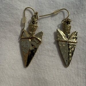 Gold Arrowhead Dangle Earrings